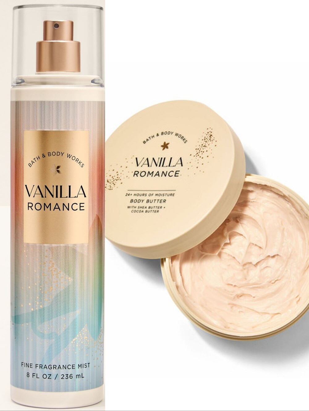 Bath & Body Works Vanilla Romance Fragrance Mist and Body Butter Set NEW Rare